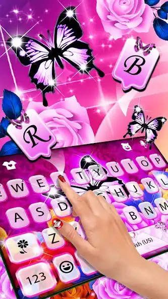 Play Butterfly Roses Keyboard Background as an online game Butterfly Roses Keyboard Background with UptoPlay