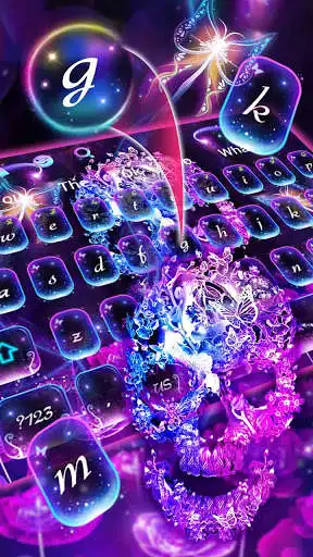 Play APK Butterfly Skull Keyboard  and enjoy Butterfly Skull Keyboard with UptoPlay keyboard.theme.butterfly.skull.neon
