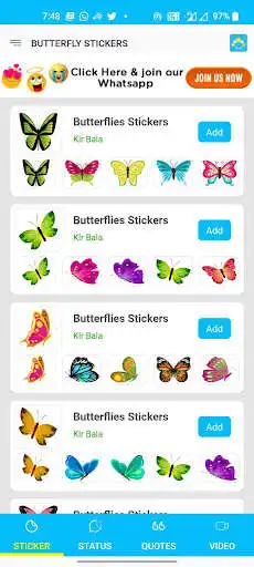 Play Butterfly stickers WA Stickers  and enjoy Butterfly stickers WA Stickers with UptoPlay