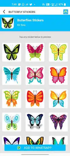 Play Butterfly stickers WA Stickers as an online game Butterfly stickers WA Stickers with UptoPlay