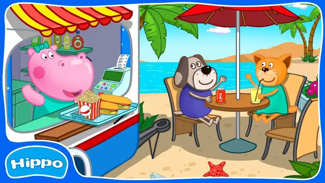 Play Cafe Hippo: Kids cooking game as an online game Cafe Hippo: Kids cooking game with UptoPlay