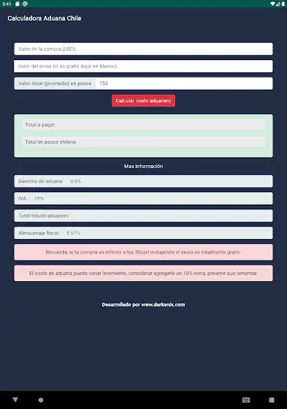 Play Calculadora Aduana Chile as an online game Calculadora Aduana Chile with UptoPlay