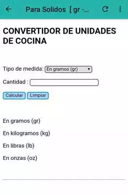 Play Calculadora de cocina