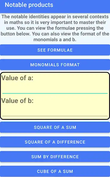 Play Calculate Notable Identities  and enjoy Calculate Notable Identities with UptoPlay