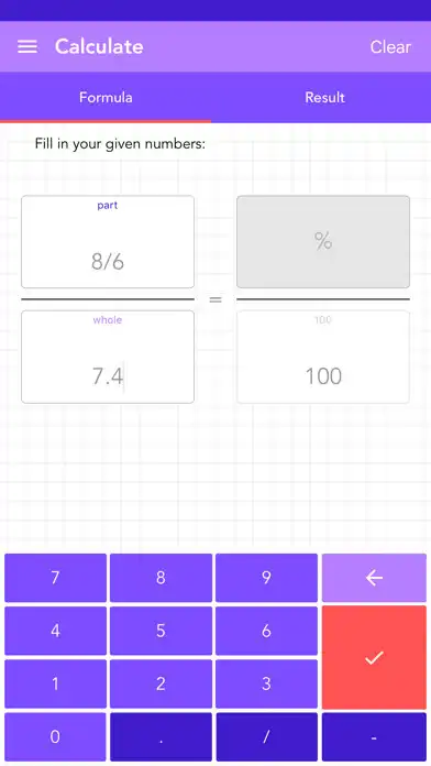 Play Calculate percentage as an online game Calculate percentage with UptoPlay