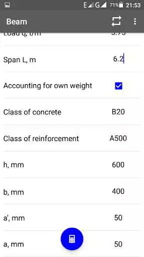 Play APK Calculation of the reinforced concrete beam  and enjoy Calculation of the reinforced concrete beam with UptoPlay com.hlcsdev.x.beam_free