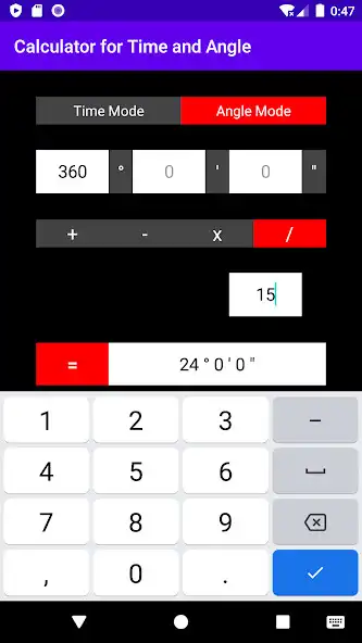 Play Calculator for Time and Angle as an online game Calculator for Time and Angle with UptoPlay