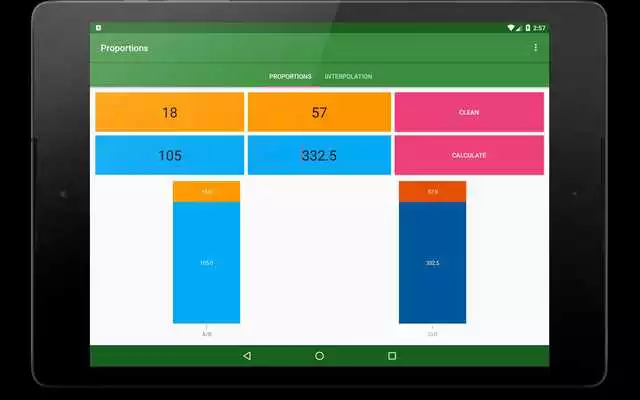 Play Calculator is a proportion and interpolation