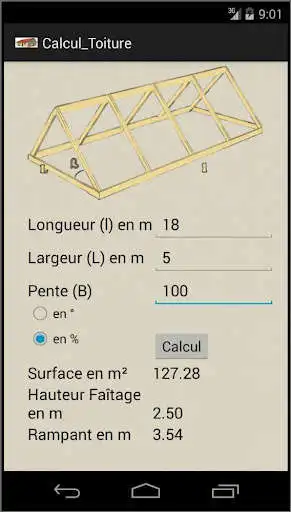 Play Calcul de surface de toiture as an online game Calcul de surface de toiture with UptoPlay