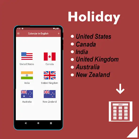 Play Calendar 2023 - Holidays as an online game Calendar 2023 - Holidays with UptoPlay