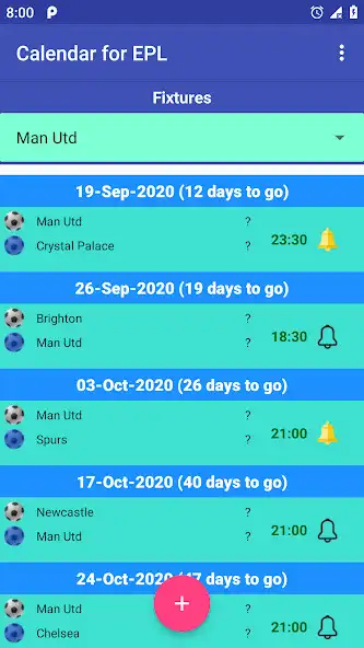 Play Calendar for English Premier League as an online game Calendar for English Premier League with UptoPlay