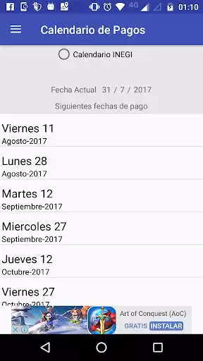 Play Calendario de pagos INEGI  and enjoy Calendario de pagos INEGI with UptoPlay