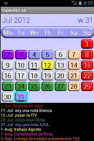 Play CalendarLab calendar as an online game CalendarLab calendar with UptoPlay
