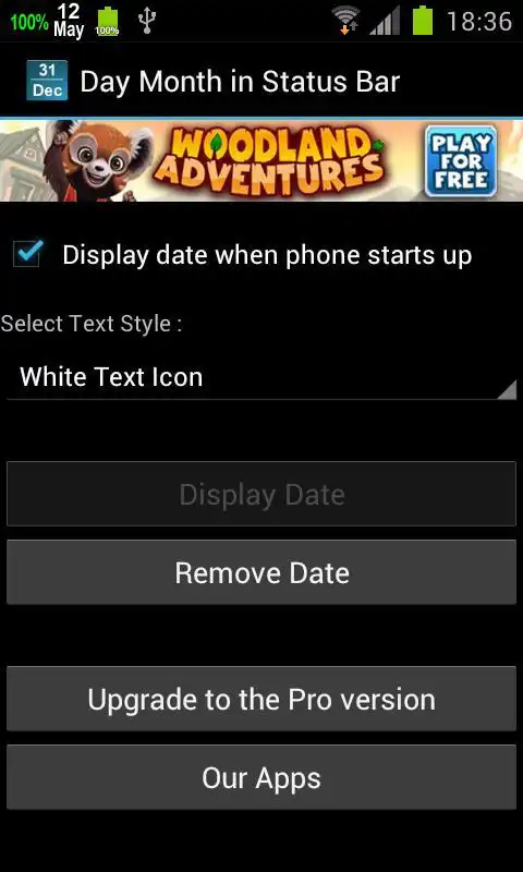 Play Calendar Status Bar