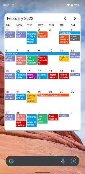 Play Calendar Widgets