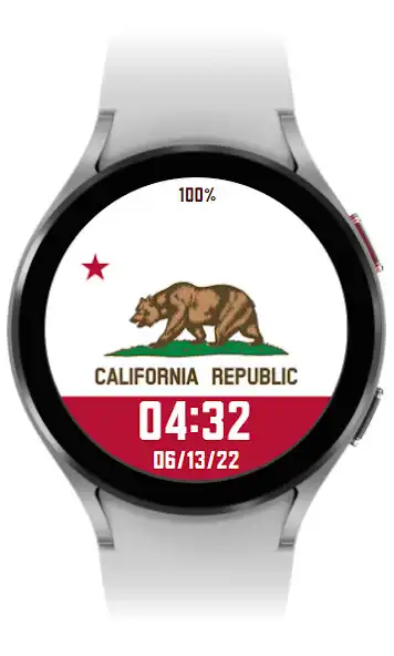 Play California Flag Watchface  and enjoy California Flag Watchface with UptoPlay
