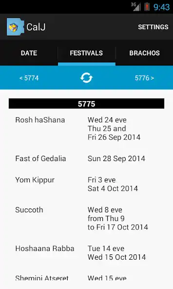 Play CalJ Jewish Calendar as an online game CalJ Jewish Calendar with UptoPlay
