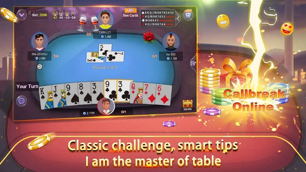 Play Call Break Online: Tash Game as an online game Call Break Online: Tash Game with UptoPlay