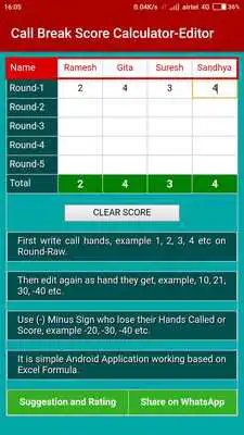 Play Call Break Point Calculator Multiplayer-Offline