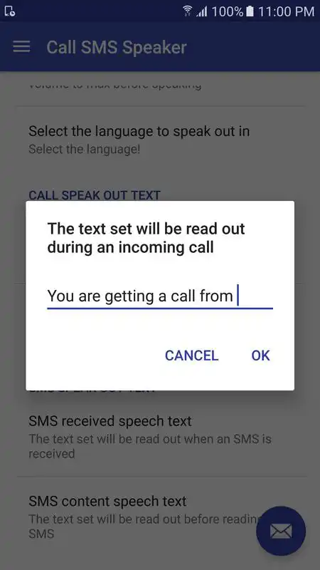Play Call SMS Speaker