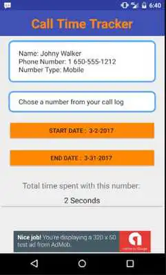 Play Call Time Duration Tracker