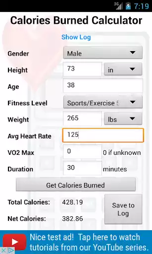 Play Calories burned calculator as an online game Calories burned calculator with UptoPlay