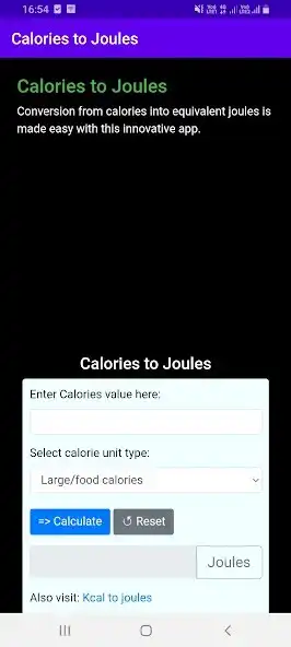 Play Calories to Joules  and enjoy Calories to Joules with UptoPlay