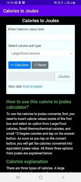 Play Calories to Joules as an online game Calories to Joules with UptoPlay