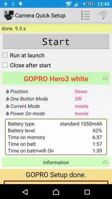 Play Camera Quick Setup (for GOPRO) Play Camera Quick Setup (for GOPRO)