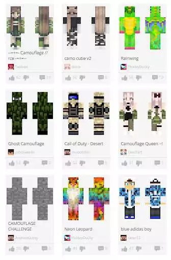 Play Camouflage Skins for Minecraft  and enjoy Camouflage Skins for Minecraft with UptoPlay
