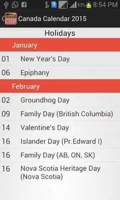 Play CANADA Calendar 2015