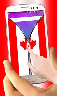 Play Canada Flag Zipper Lock Screen