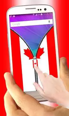 Play Canada Flag Zipper Lock Screen