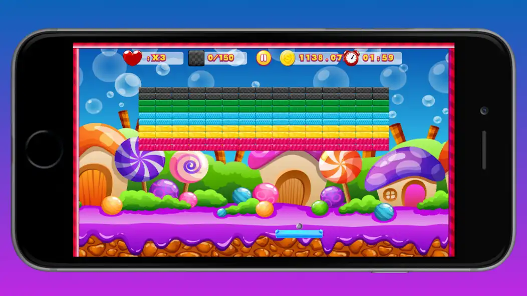 Play Candy Breakout Brick Buster as an online game Candy Breakout Brick Buster with UptoPlay