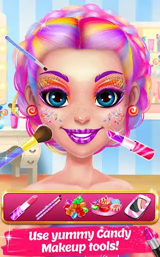 Play Candy Makeup Beauty Game as an online game Candy Makeup Beauty Game with UptoPlay