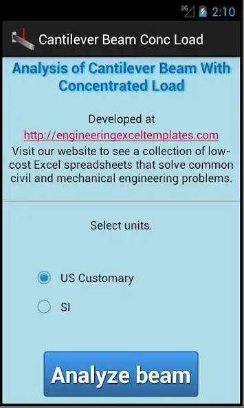 Play APK Cantilever Beam Conc Load  and enjoy Cantilever Beam Conc Load with UptoPlay com.engineeringexceltemplates.android.CantBeam.Conc.android