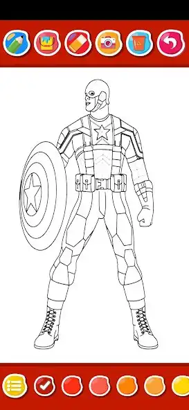 Play Captain Hero Coloring as an online game Captain Hero Coloring with UptoPlay