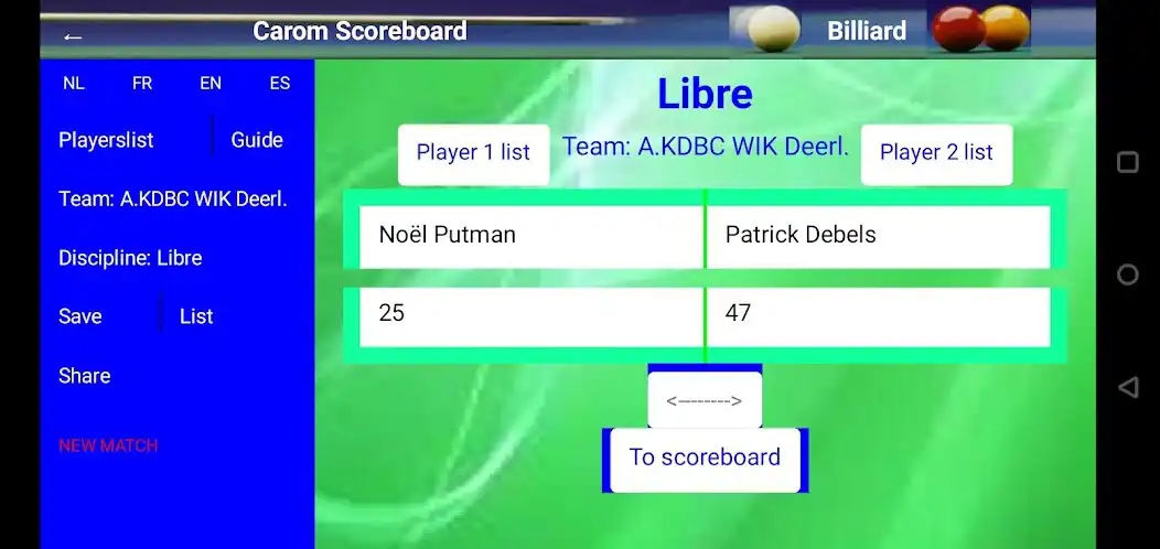Play Carambole scoreboard pro as an online game Carambole scoreboard pro with UptoPlay