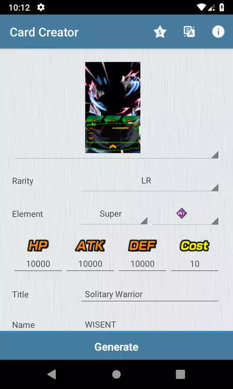 Play Card Creator for Dragon Ball