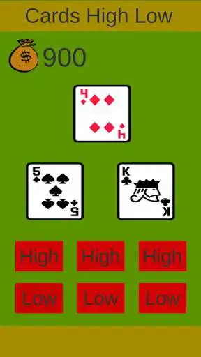 Play Cards High Low as an online game Cards High Low with UptoPlay