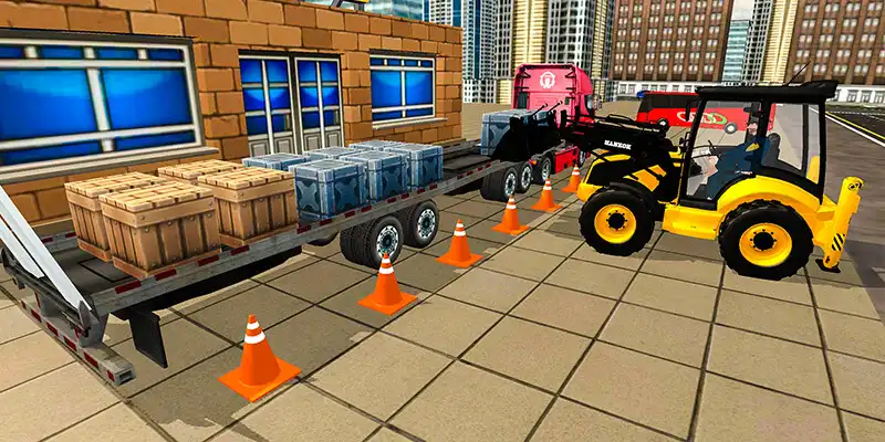 Play Cargo Forklift Driving Simulator 3D as an online game Cargo Forklift Driving Simulator 3D with UptoPlay