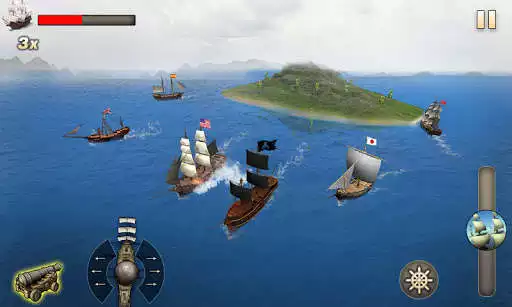 Play Caribbean Sea Pirate War 3D Outlaw Pirate Ship Sim as an online game Caribbean Sea Pirate War 3D Outlaw Pirate Ship Sim with UptoPlay
