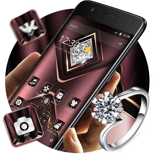 Run free android online Carmine Velvet Glitter Diamond Theme APK