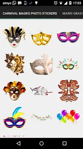 Play APK Carnival Masks photo stickers  and enjoy Carnival Masks photo stickers with UptoPlay com.palmeralabs.carnival_masks_stickers
