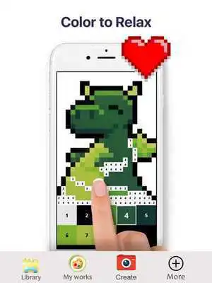 Play Cartoon color by number - kids pixel art