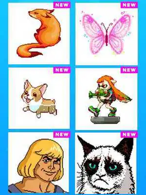 Play Cartoon color by number - kids pixel art