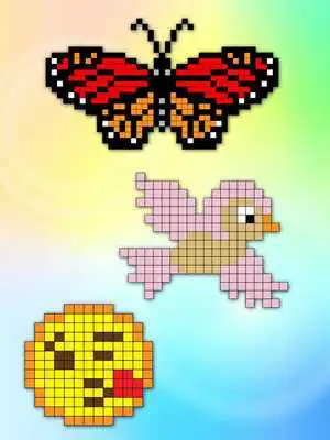 Play Cartoon color by number - kids pixel art