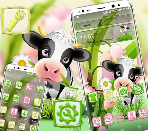 Play Cartoon Cow Launcher Theme as an online game Cartoon Cow Launcher Theme with UptoPlay