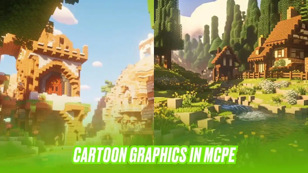 Play Cartoon RTX Shaders Mod MCPE as an online game Cartoon RTX Shaders Mod MCPE with UptoPlay