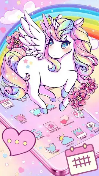 Play Cartoon Unicorn Themes 3D Wallpapers  and enjoy Cartoon Unicorn Themes 3D Wallpapers with UptoPlay